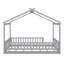 Structure de lit en bois pleine grandeur avec clôture, pour enfants, adolescents, filles, garçons, gris