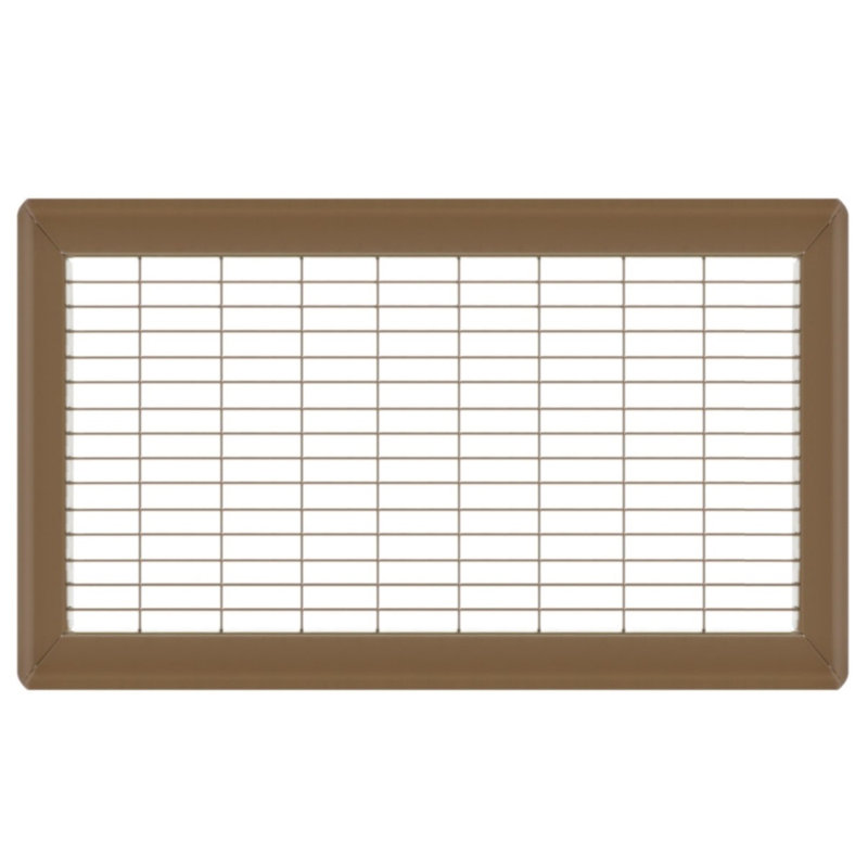 Gril de plancher brun de gros calibre, H 0,9 po x l 8 po x L 18 po