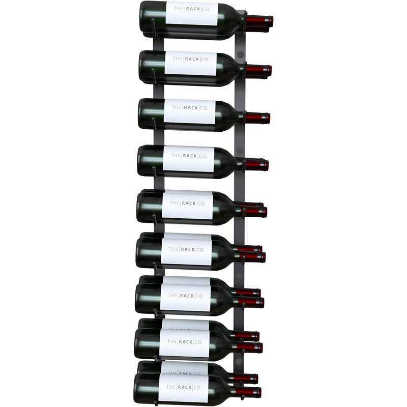Support à vin mural pour 18 bouteilles, fabrication en acier robuste avec une conception minimaliste pour un rangement sûr et élégant du vin