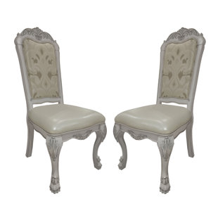 Ensemble de 2 chaises d'appoint en os et gris Adison (Ensemble de 2)