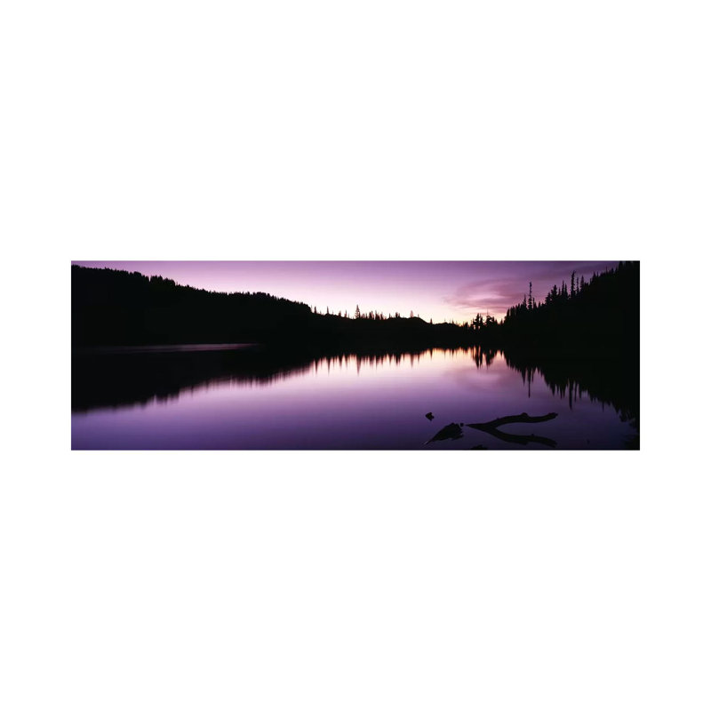 Reflection Of Trees In A Lake, Mt Rainier, Mt Rainier National Park, Pierce County, Washington State, USA by Panoramic Images - Wrapped Canvas Panoramic Print