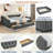 Airion Upholstered Tufted Daybed with Drawers, Copper Nail Decoration and Waved Shape Arms-1075670075