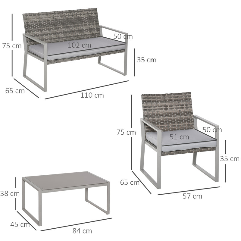 Aalijah 4 Piece Sofa Set