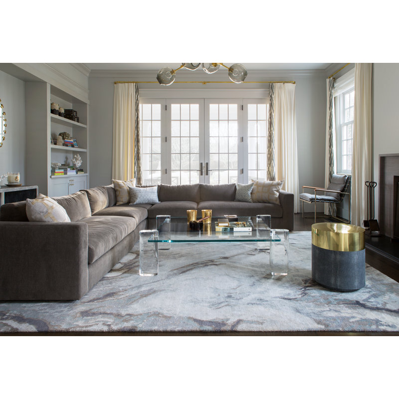 Calacatta Grey Area Rug, Round 8'