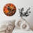 Resin Wolf Wall Clock Orange Sunset