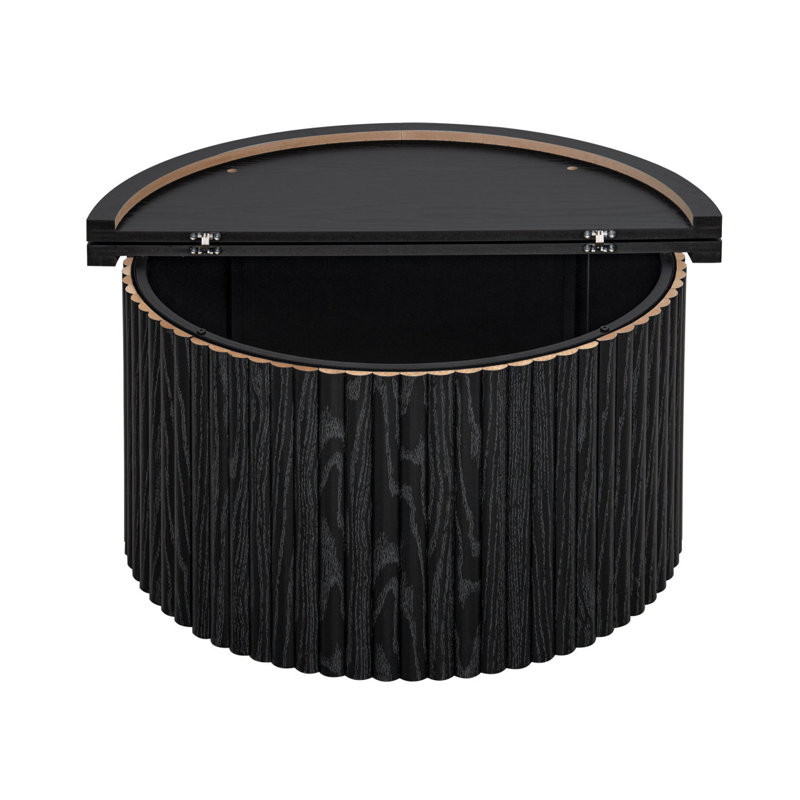 Table basse, table basse ronde, table d'appoint moderne pour salon, appartement, Noir