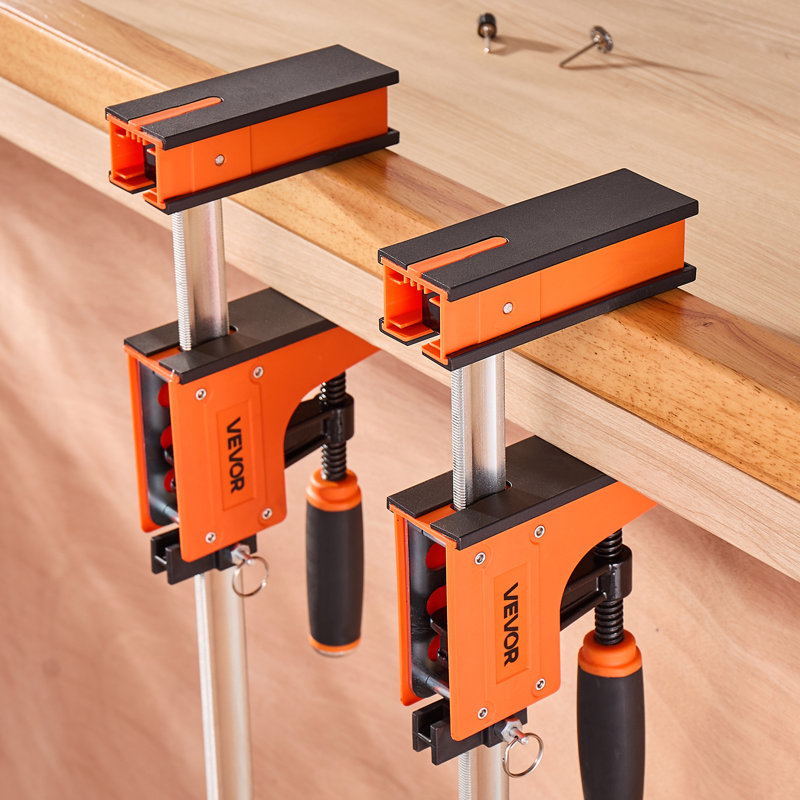 Bar Clamps for Woodworking, 60.96 cm Parallel Clamp Set, F-Clamp with 680 kg Load Limit, Even Pressure, High-strength Plastic and Carbon Steel, for Woodworking Metal Working, Orange