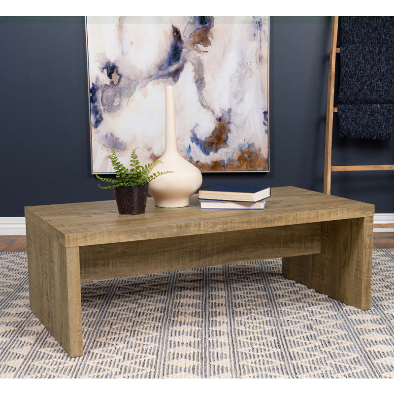 Table basse rectangulaire en bois d'ingénierie, manguier