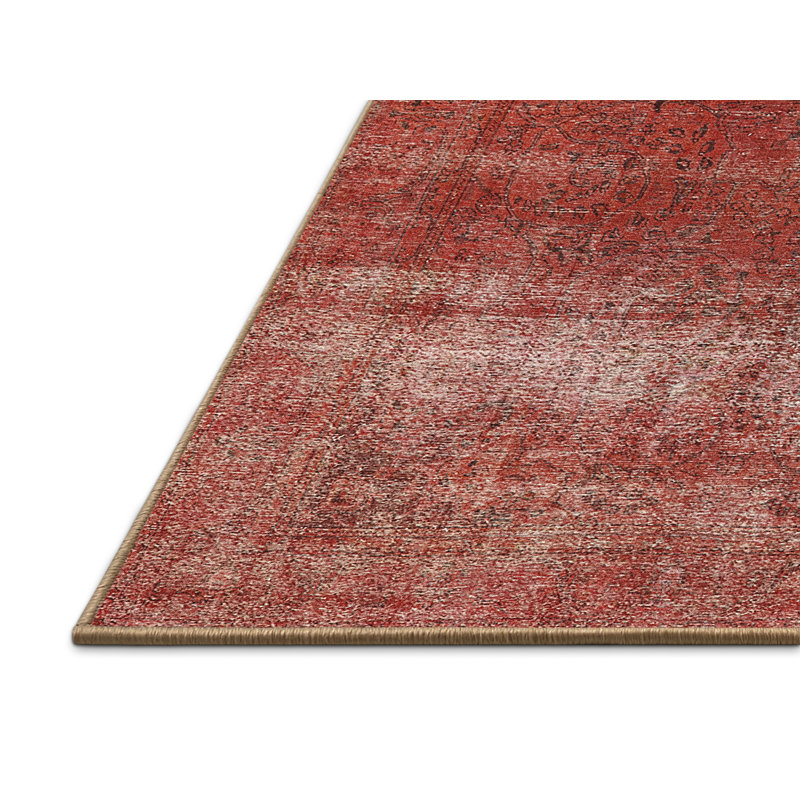 Tapis de style oriental rouge, Rectangle 7 pi x 9 pi