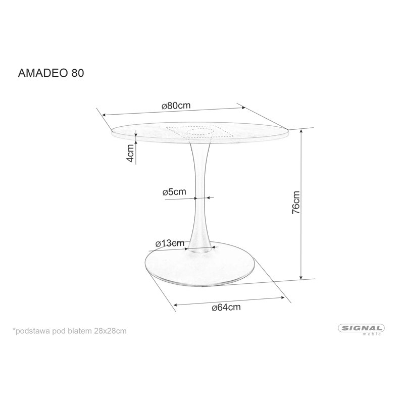 Fultonville Round Metal Base Dining Table