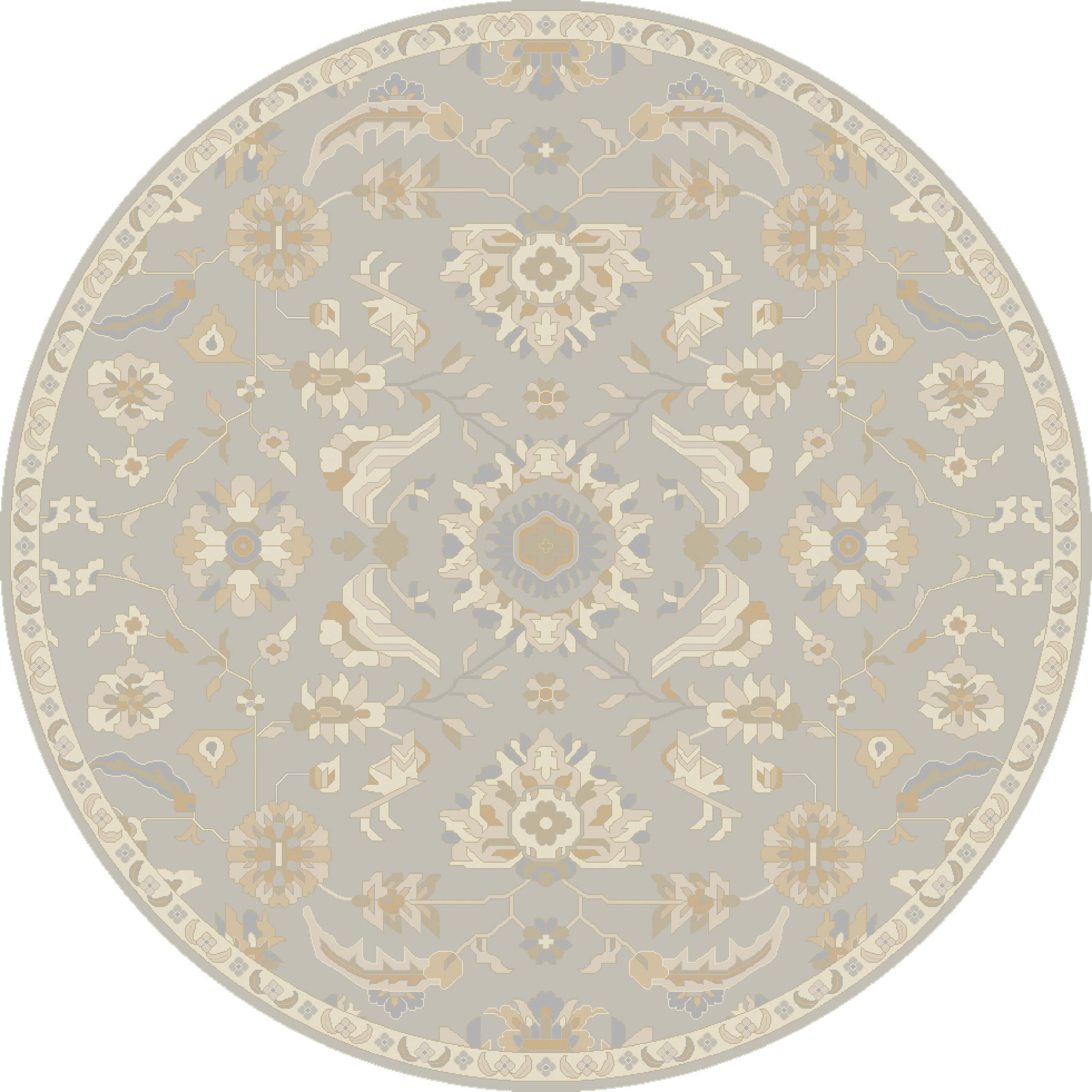 Round 6’ Arden Handmade Wool Pale Blue; Beige; Olive; Charcoal; Tan Rug