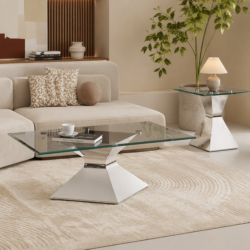 Glass Top Single Coffee Table