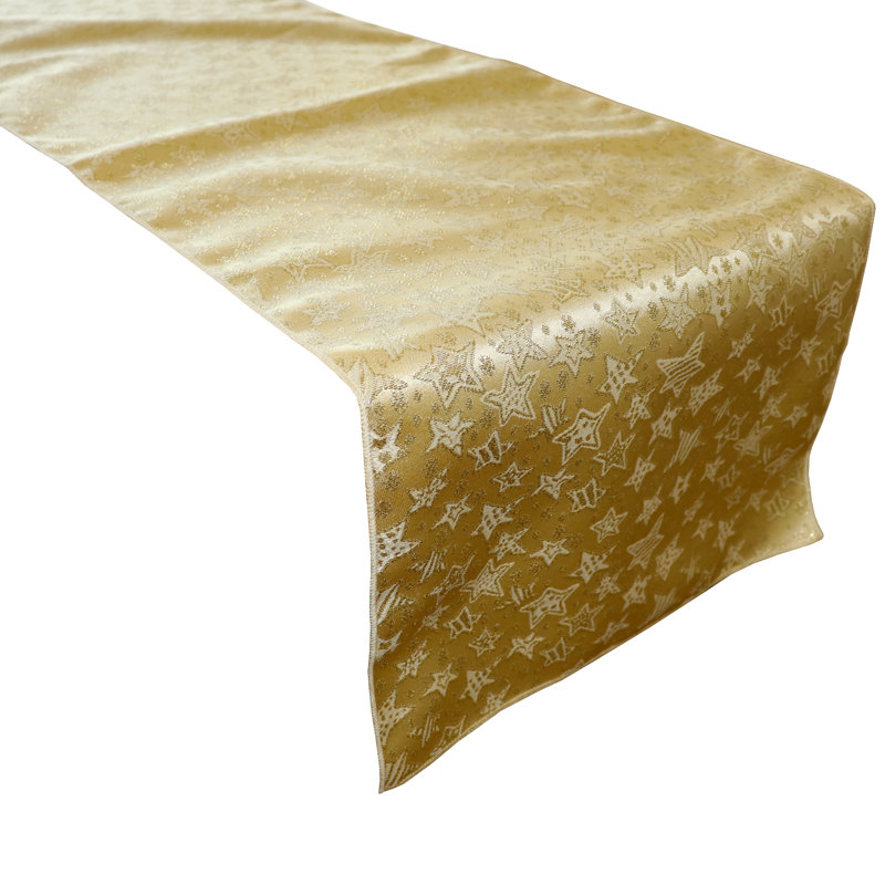 Oretha Geometric Christmas Table Runner, 60" x 12", Gold