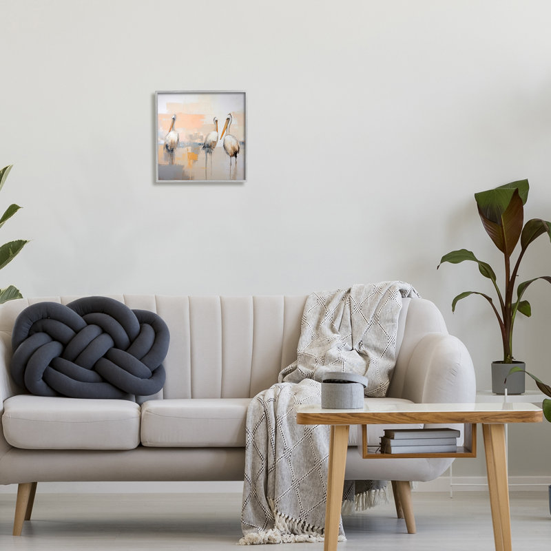 Az-106-Trio de pélicans modernes encadrés, Estampe numérique Farmhouse, H 12 po x l 12 po x P 1,5 po