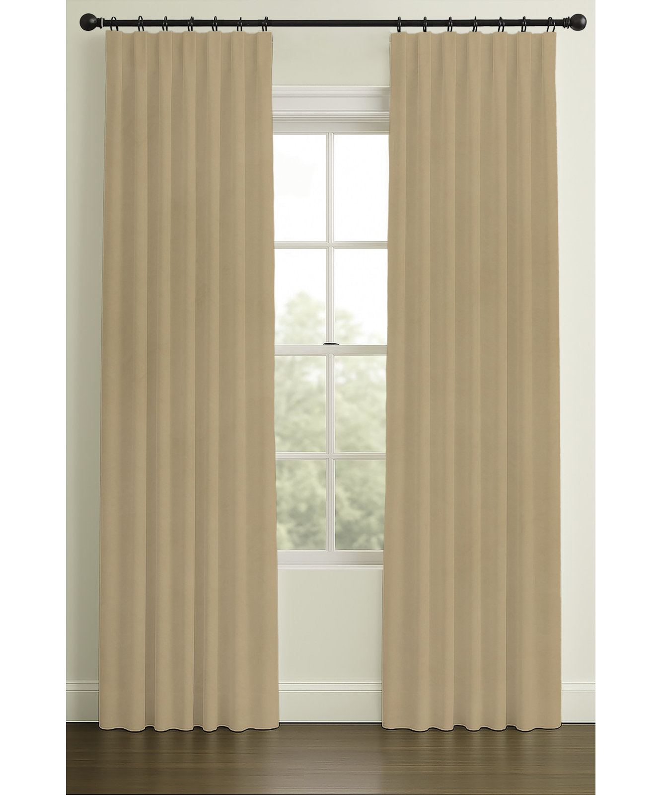 Westcliffe Velvet Curtain in Buckwheat, Inverted Pleat, 33" W x 96" L, Single