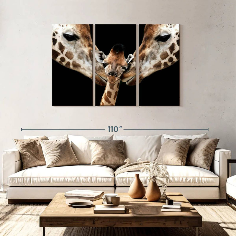 Famille de girafes Brampt Happy, H 48 po x l 74 po