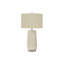 Lighting, 31 po, lampe de table, céramique crème, abat-jour beige, contemporain