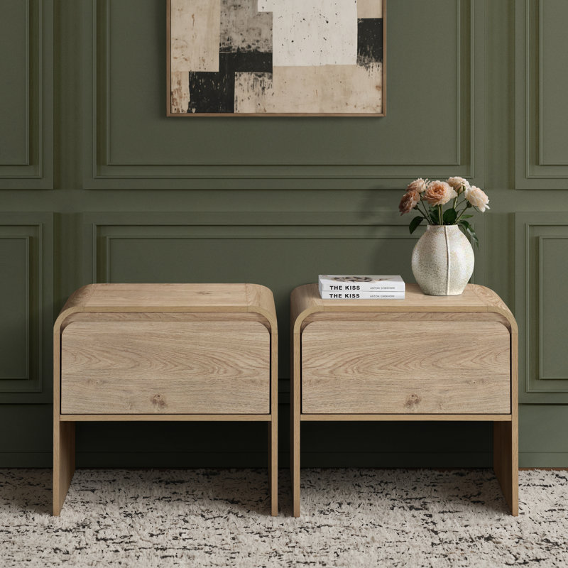 Ensemble 2 pièces de table de bout Donovan, Beige, 21.6" H x 24" W x 15.7" D