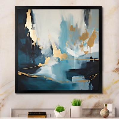 Or et bleu, expression abstraite 3 - Art mural abstrait