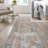 Heinfried Distressed Medallion Chenille Machine-Washable Terra/Blue Rug-1264844114