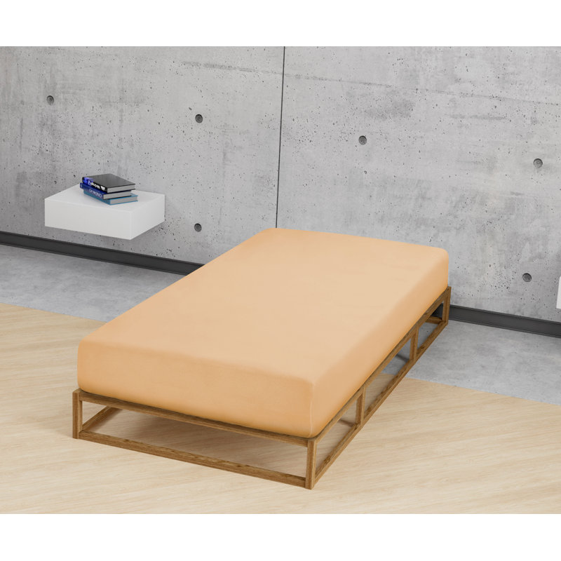 Cotton Blend Fitted Sheet, European Double  (140 x 200 cm), Gold