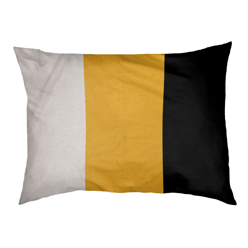 Coussin Designer, Moyen (L 18 po x l 28 po), Blanc / or / noir