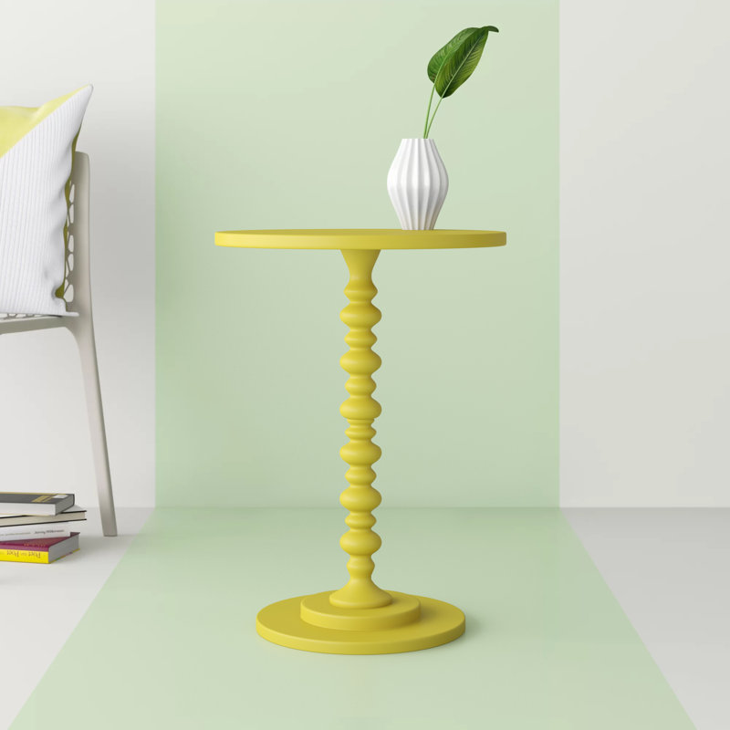Table de bout à pied tourné Pettegrow, Jaune