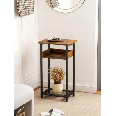 Tall End Table With Modern Industrial Design, 30 Inch High Small Space Side Table For Living Room, Bedroom And Office, Sturdy Steel Frame And Adjustab by 17 Stories