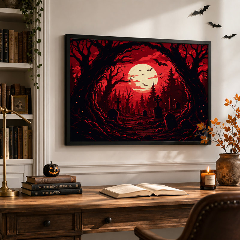 Silhouettes d'art sur toile, "Halloween", H 12 po x l 18 po