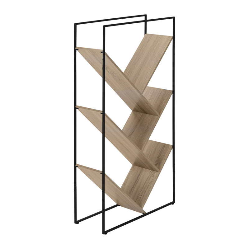 Bookshelf, Bookcase, Etagere, 3 Tier, 60"H, Office, Bedroom, Laminate, Metal, Contemporary, Modern, Taupe