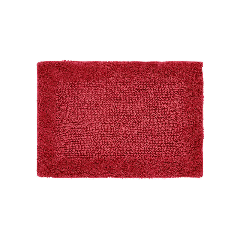 Ensemble de tapis pour salle de bain réversible 100% coton Moriceau, 2 pièces (17 po x 24 po | 20 po x 20 po), Rouge
