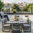 7-Piece HDPE Outdoor Dining Set With Weather-Resistant Patio Table And 6 Armless Chairs-1283330177