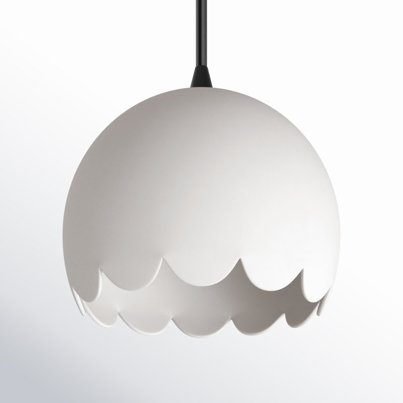 Luminaire suspendu en forme de dôme à 1 lumière Cerra, Noir mat, Bisque