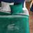 Lacoste Big Croc Cotton 3-Piece Comforter Set – Red, 100% Cotton Percale, Reversible Bedding Set with Embroidered Crocodile Shams, Green, King-112800561-112800565