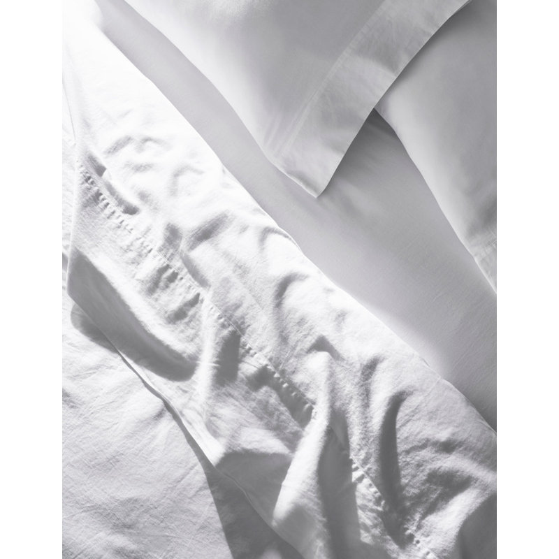 Soft-Wash Cotton Sheet Set, California King Sheet Set, White