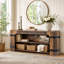 Console rustique de style campagnard de 160 cm avec rangement ouvert à 2 niveaux