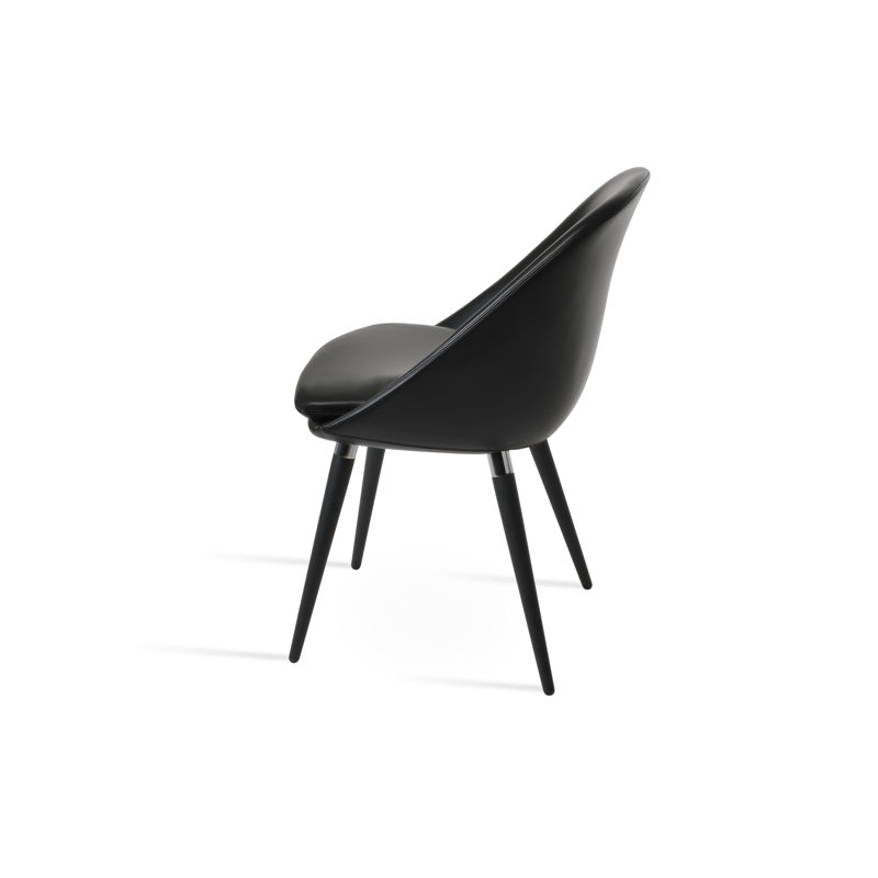 Chaise d'appoint Avanos Ana, Noir/chrome, Noir