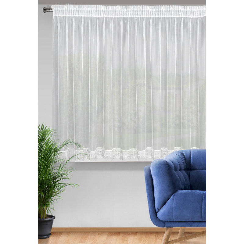 Quedgeley Slot Top Sheer Curtain, 145cm H x 300cm W