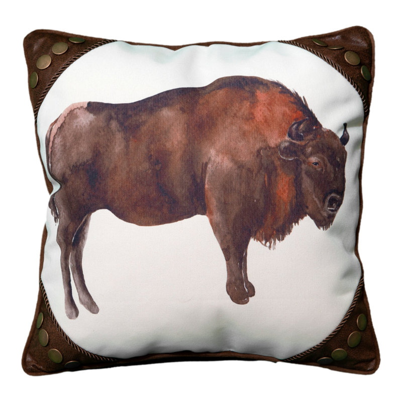 WranglerWalercolor Buffalo and Rivets 18 x 18
