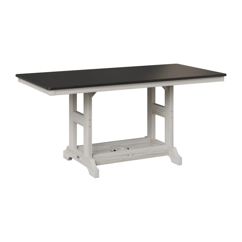 Table de salle à manger rectangulaire Berlin Garden, Noir martelé, Coquillage, H 30,87 po x l 66 po x P 33 po