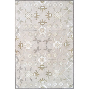 Tapis gris zone fait main