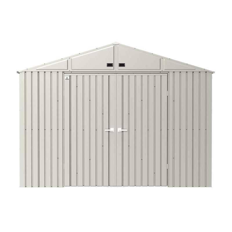 Cool Grey 10' x 12' Steel Storage Shed with Gable Roof