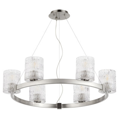 Marjoram 6 - Light Dimmable Wagon Wheel Chandelier