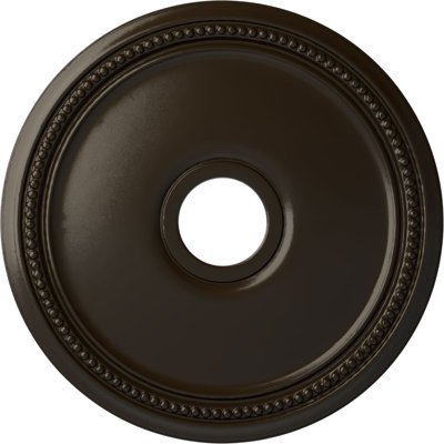 Endurathane Diane Ceiling Medallion, 18"OD x 3 5/8"ID x 1 1/8"P (Fits Canopies up to 5 3/8"), Hand-Painted Stone Hearth Finish