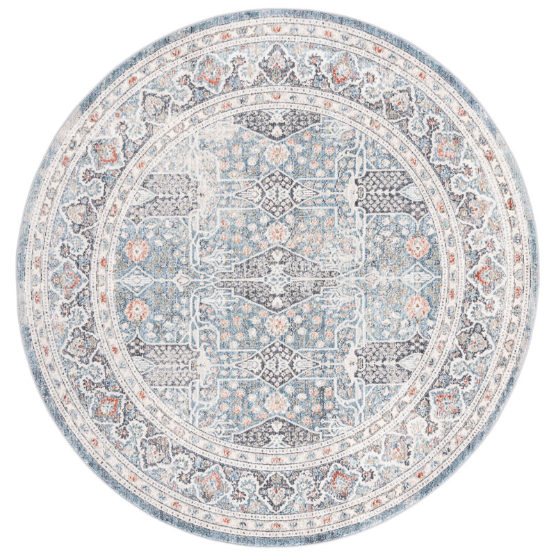 Tapis oriental gris Avelien John, Rond 6 pi 7 po