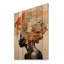 Minimalisme, femme africaine, art mural sur bois de pin naturel-1039607790