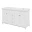 Meuble-lavabo de 60 po avec lavabo double, armoire de salle de bain moderne avec 4 portes à fermeture douce et 3 tiroirs en queue d'aronde, pieds en pin massif