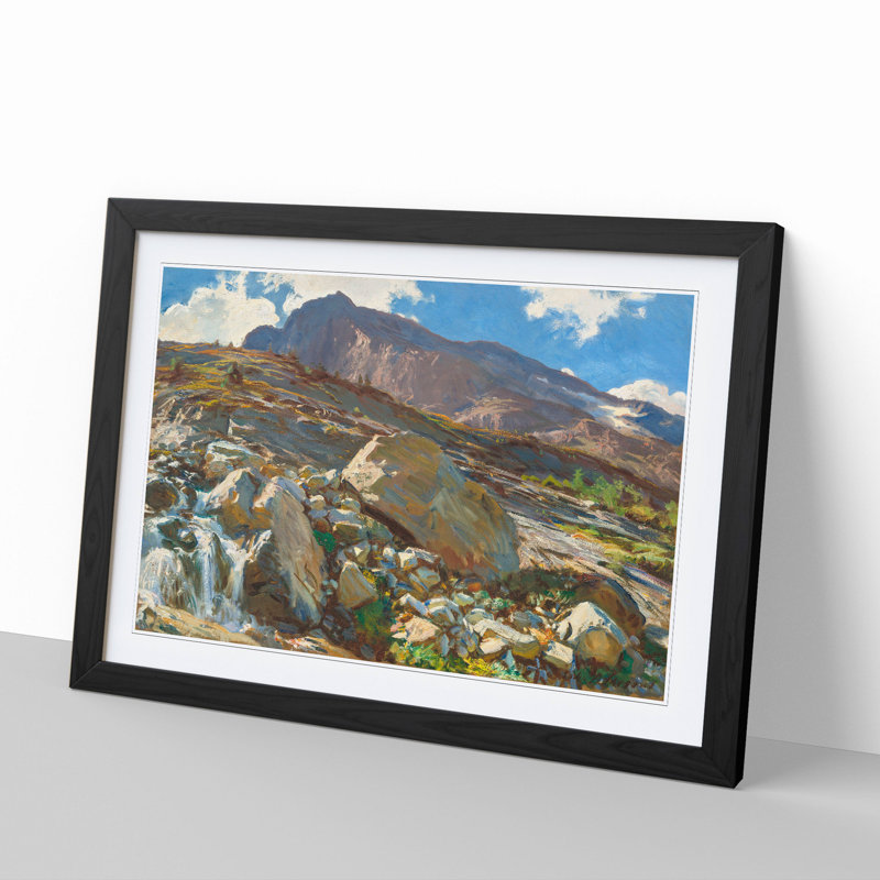 Simplon Pass by John Singer Sargent - Picture Frame Painting, 36cm H x 48cm W x 2cm D, Black Framed