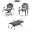 Ensemble de salle à manger d'extérieur 7 pièces en fonte d'aluminium 7 pièces, 2 chaises pivotantes + 4 chaises et une table rectangulaire 