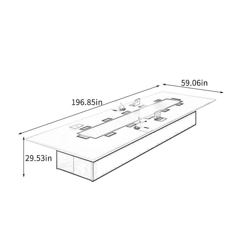 Table de conférence New Modern Minimalist, H 29,53 po x L 196,85 po x l 59,06 po